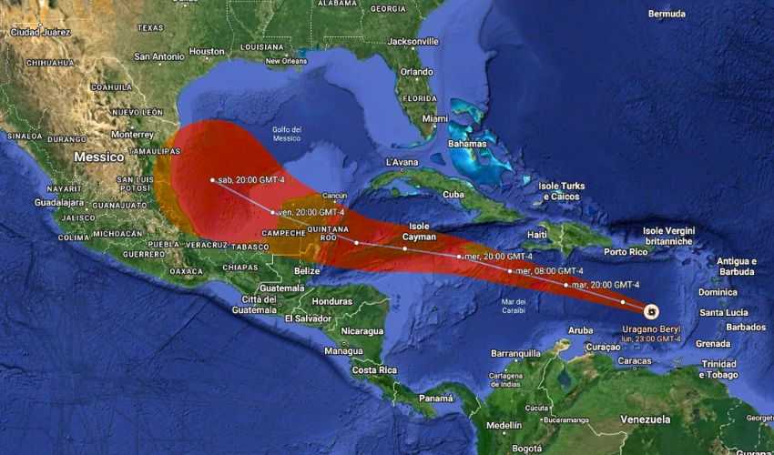 Beryl: l’uragano di categoria 5 minaccia la Giamaica e il Messico